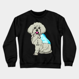 Funny Dog Maltese I Love Dad Tattoo Tee Co Pin Crewneck Sweatshirt